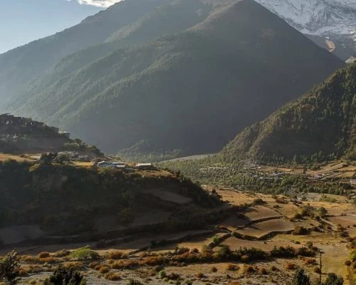 Pisang Village in Nepal