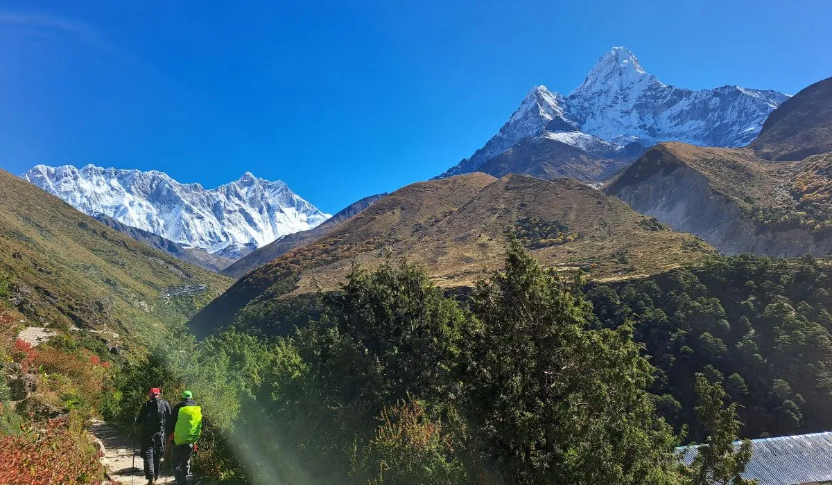 View of Mount Everest near from Tengboche