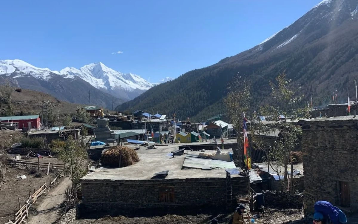 Camping above the clouds with Dhaulagiri view on the Annapurna Circuit