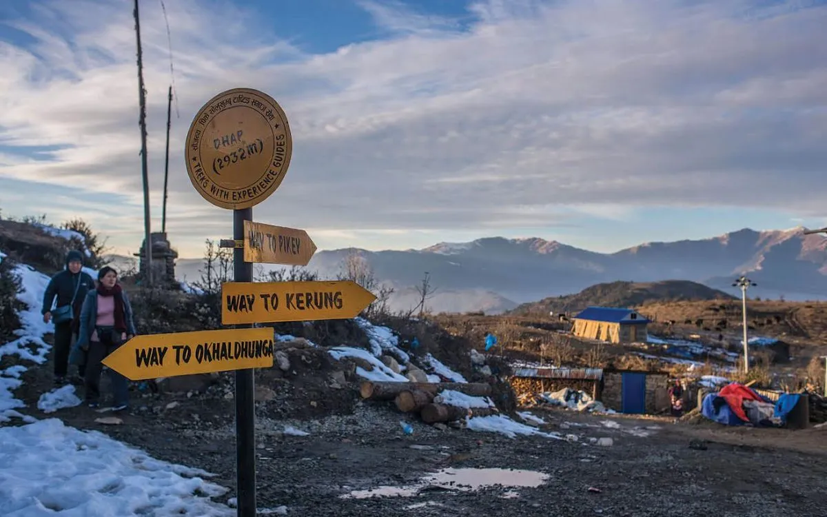 Wooden Signboards en route to Pikey Peak Trek