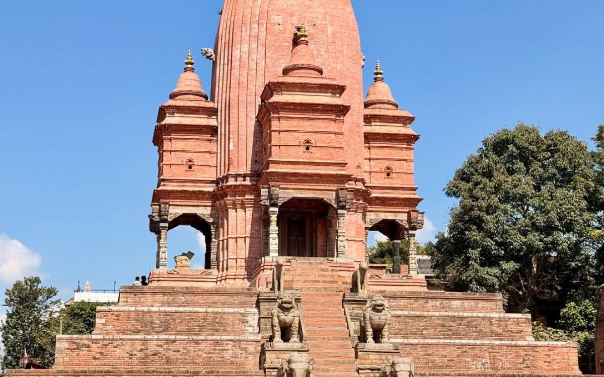Pashupatinath Temple replica with shikhara tower at Bhaktapur Durbar Square