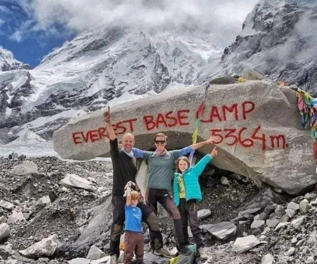 Trekkers at Everest Base Camp