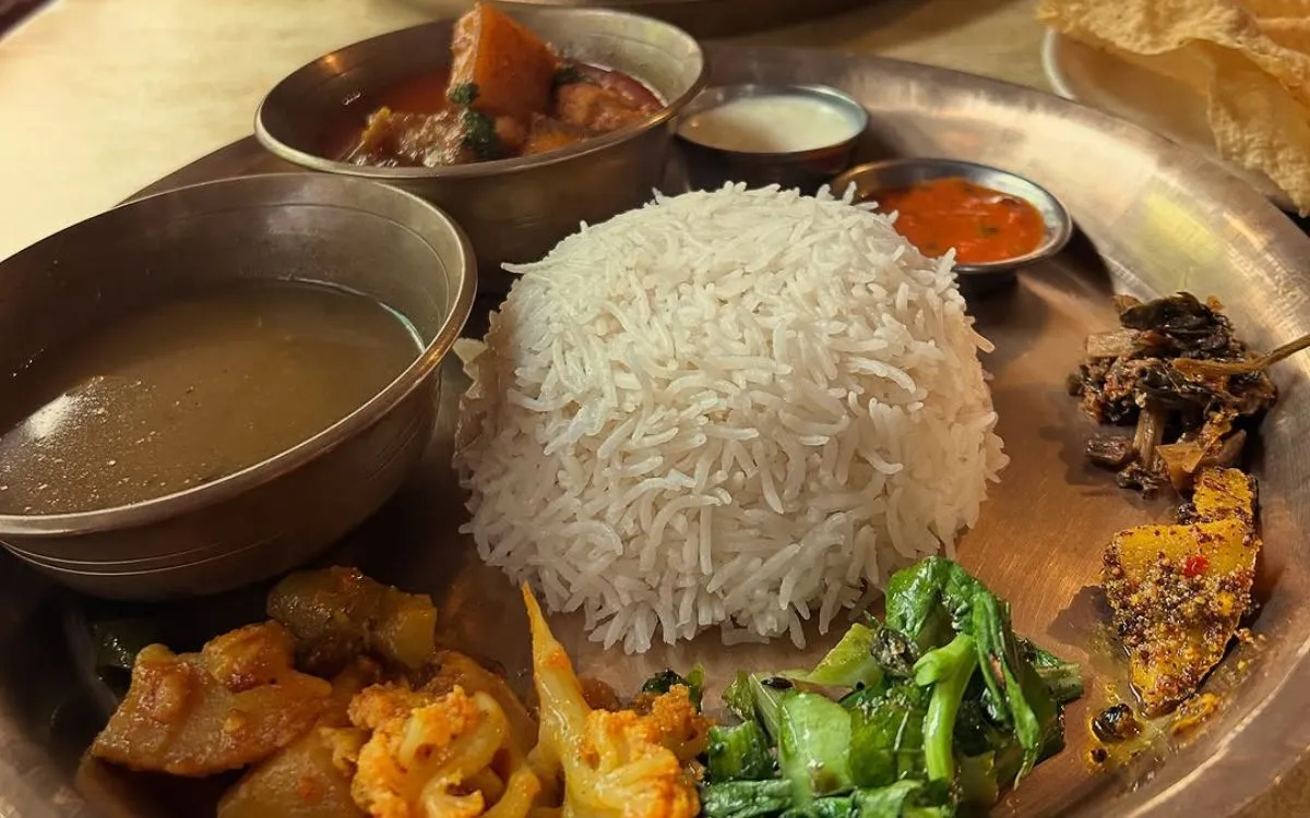 Authentic nepali dal bhat in nepal
