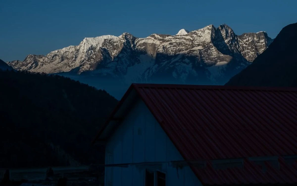 Himalayan peaks at dusk, relevant to Everest Base Camp trek .
