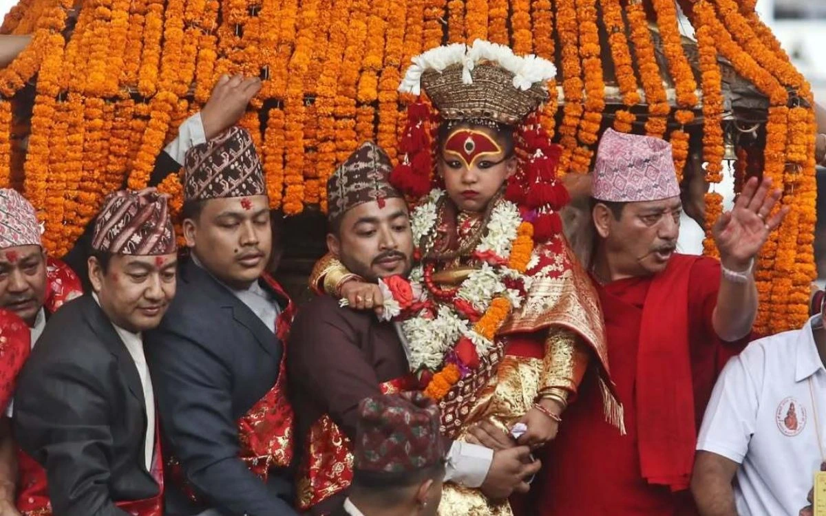 Kumari procession in indra jatra