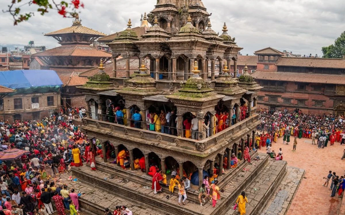 celebrating krishna janmastami in nepal patan