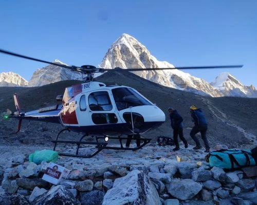 gorakshep to kathmandu helicopter flight